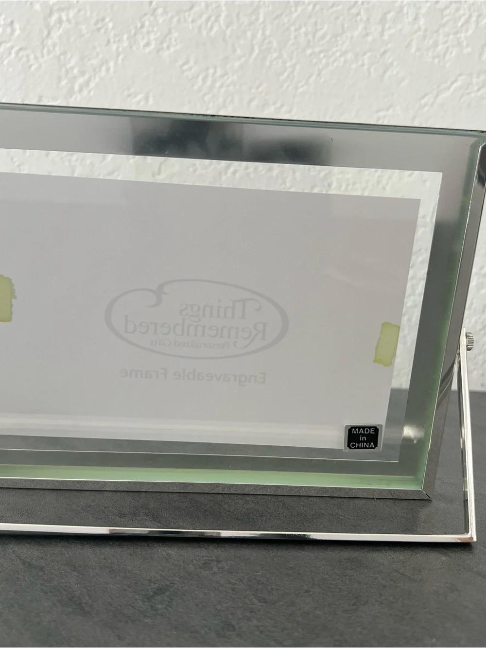 NEW Things Remembered Silver Color Brass Engraveable Stand Up‎ Picture Frame 4x6